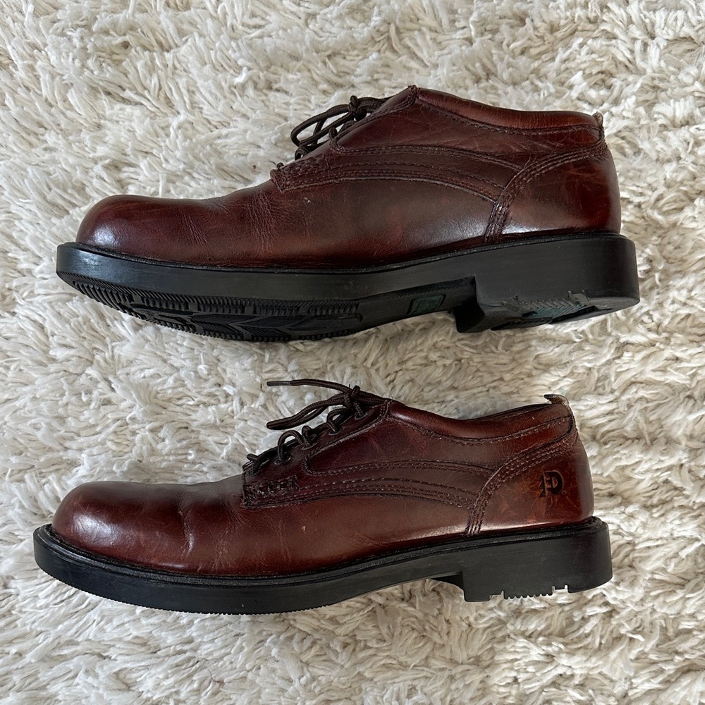 Dunham Ruggards Dark Brown Leather Waterproof Oxford Dress Men’s Shoes Sz 9.5 - Picture 7 of 10
